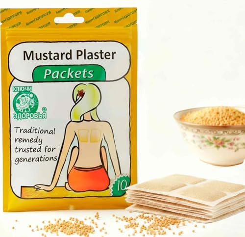 Mustard Patch Plaster (Non-addesive) Sinapism Hot Warm Plaster for Sensitive Skin - The Patch Does not Stick - 10pcs