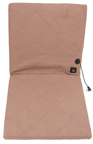 WOOXGEHM Beheiztes Sitzkissen, Wasserdichtes, Tragbares und Faltbares Beheiztes Sitzpolster, Beheizte Sitzpolster mit Rückenlehne für Camping, Angeln, Jagd(Khaki)