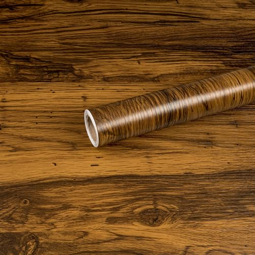 Abyssaly Klebefolie Holzoptik Vintage, Selbstklebende Tapete Eiche, Braun Klebefolie für Möbel, Wasserdicht Möbelfolie Holz für Fensterbank Schränke Küche Tische Möbelaufkleber 40cmX300cm