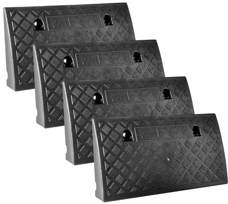 Holdfiturn 4PCS Kerb Ramp 50x27x9cm Portable Curb Ramps Heavy Duty Threshold Ramps Kerb Ramps for Doorways Wheelchairs Bicycles Dirtbikes Stairs Loading Dock Sidewalk Car Scooter Bike