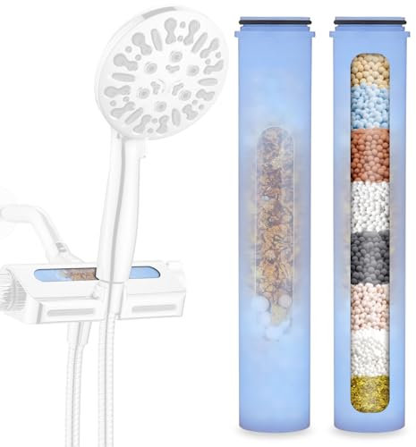 HEROBAI Paquete de 2 filtros de repuesto para cabezal de ducha, cartucho de repuesto de filtro de ducha, adecuado para cabezal de ducha filtrado HEROBAI y filtros de ducha KDF para eliminar el cloro y