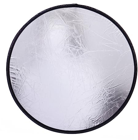 Rond Réflecteur Argenté en Pliable Lumière Nylon de Photographie | Format Léger et Portable, Design Simple, pour Prises de Vue Bijoux et Cosmétiques