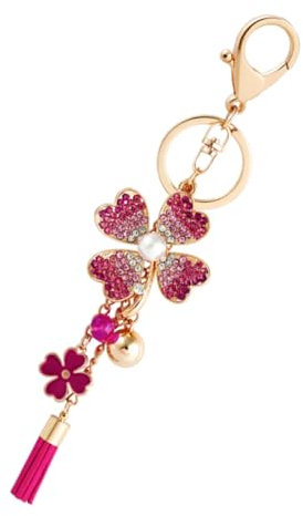 COLLBATH Bague à Quatre Porte-clés Breloques Cristal Pendentif Clés Voiture Porte