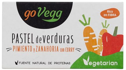 GoVegg - Pastel de Pimientos con Zanahoria y Curry. Apto para dietas Vegetarianas. 100% Natural 170g