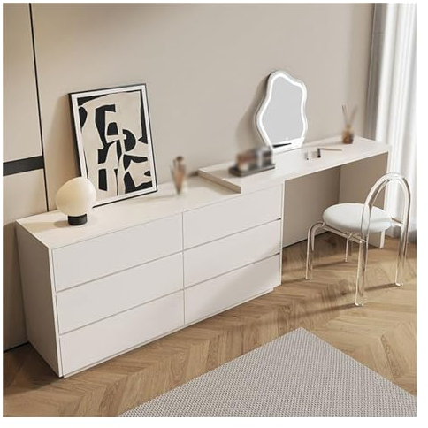 Schminktisch,n/a Cremefarbener Frisiertisch, Frisiertisch, Schlafzimmer, Frisiertisch aus Massivholz