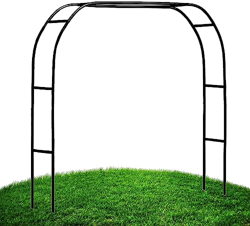Gartenbogen, Metallspalier, Rosenbogen für Hochzeitsballondekoration, Kletterpflanze, Gartentorbogen, breit 200 cm, 119 cm, 140 cm, 130 cm, 238 cm (Farbe: Schwarz, Größe: 298 cm B x 221 cm H