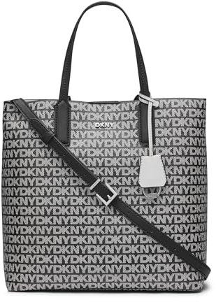 DKNY Damen Saige Medium Tote Crossbody Umhängetasche, Schwarze Kombo