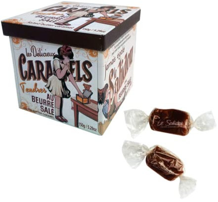 La Maison d'Armorine® | Caramelle Burro Salato Incartate Singole | Latta Metallo Tappo Apribile - 150 Gr | Bonbon Burro Caramello Salato
