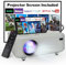 KEJOG Mini Projector with HDMI Cable, Upgraded Bluetooth Projector with Screen, 1080P Full HD Portable Projector, Movie Projector Compatible with TV Stick Smartphone/HDMI/USB, indoor & outdoor use