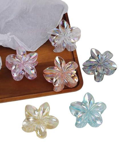 Typeshedd - Lot de 6 petites pinces à cheveux en nacre - Antidérapantes - 4 cm - Pinces à cheveux hawaïennes de luxe pour femmes et filles