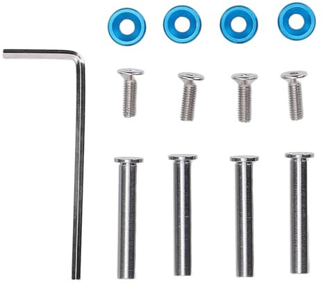 Yanmis PC Cooler Fan Screw, 304 Stainless Steel Case Fan Screw for Water Cooling Radiators, for Gamers, 4 Pcs Black Aluminum Alloy Screws for CPU Cooler Fans (Blue)