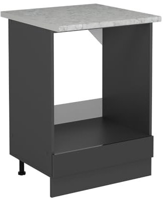 Vicco Armario para Horno Empotrado R-Line, Antracita Alto Brillo, 60 cm ET Mármol