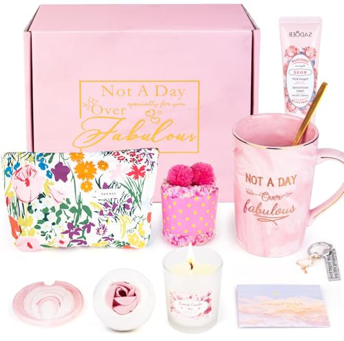 Birthday Gifts for Women Her, 21st Birthday Pamper Basket Gifts Box for Women Friends Ladies Her Female Sister, Coffee Mug Persents Gifts Set for Birthday Mothers Day Valentines Day