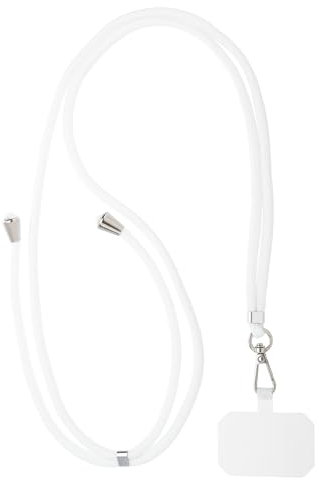 PATIKIL Smart Phone Lanyard, Universal Cell Phone Lanyard Adjustable Crossbody Strap Patch with Neck Strap Fits Most Smartphones, White