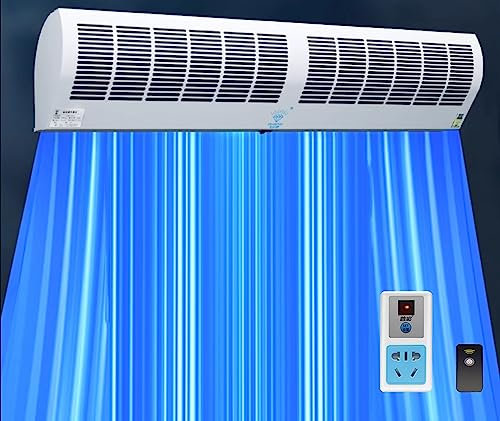 Wall Mounted Door Fan - Air Curtain with Remote Control, 90cm, 100W - Energy Efficient Airflow for Commercial and Home Use