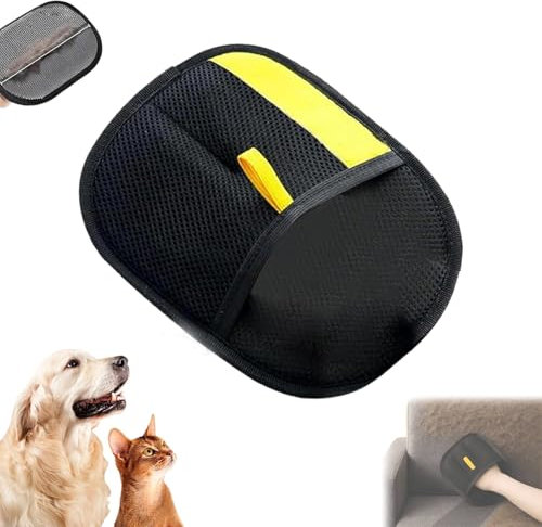Fell magnet, 2025 New Pet Hair Remover Glove, Wiederverwendbare Antistatische Handschuhe Doppelseitige, Für Glattes Und Gesundes Fell Haustier Für Kleidung, Sofas(Yellow)
