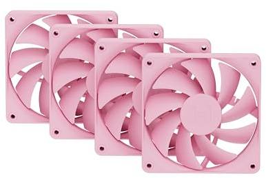 Hyte Flow FA12 120mm PC Case Fans 4-Pack, High Performance, Low Noise, 1500 RPM, 4-Pin PWM, Fluid Dynamic Bearing - Strawberry Milk (Pink)