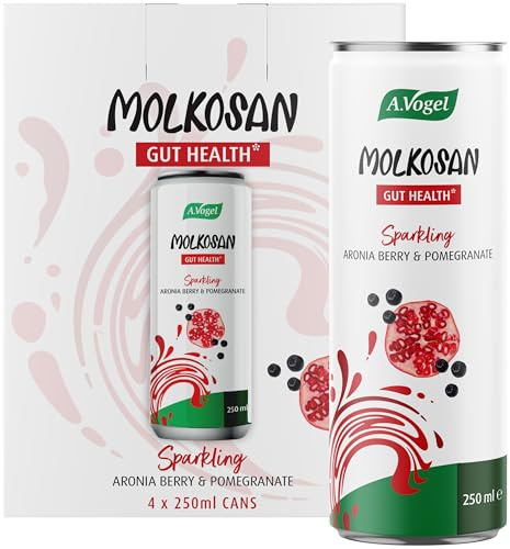 A.Vogel Molkosan Gut Health Sparkling Drink | Aronia Berry & Pomegranate | Rich in L+ Lactic Acid for Digestive Health | 4 x 250ml
