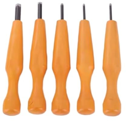 5Pcs Carving Tools Set Triangular Linoleum Wood Knifes Chisel V Shaped for Printmaking