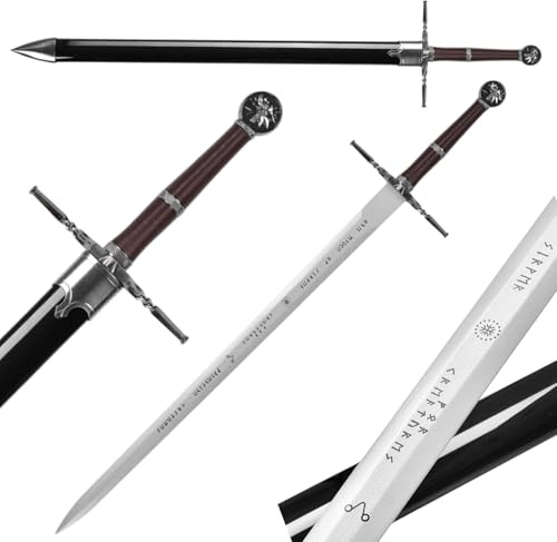 Epee Bambou Medievale 122 cm de Long - Inspiré par The Wittcherr - Épée pour GN, Cosplay, Déguisement de Chevalier, Costume de Viking - Décoration Murale - sans Arêtes Tranchantes