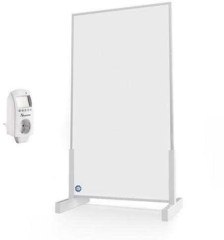 Hocosyme Infrarotheizung Standgerät 600W, Infrarotheizung mit Thermostat, Energiesparend, Überhitzungsschutz, 3-Modus-Fernbedienung, TÜV & 10 Jahre Garantie