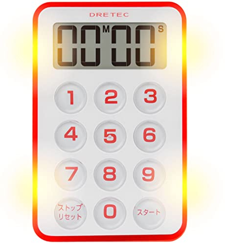 [Notice strong light (LED4 Pieces) in sound] flash timer Red T-184RD DRETEC (japan import)