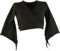 GURU SHOP Elfen Top, Top Goa-chic, Wickeltop - Schwarz, Damen, Baumwolle, Size:S