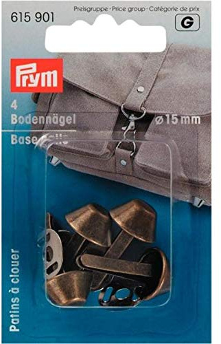 Prym Bodennägel für Taschen 15mm altmessing, Eisen, Ø 15 mm, 4 Stück