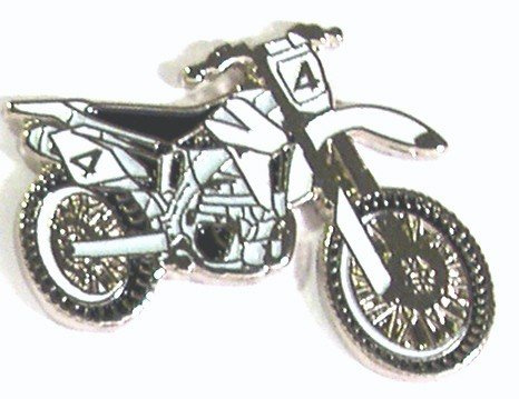 Metall-Emaille-Brosche Moto Cross Enduro Trials Trail Green Lanes Bike Motorrad (weiß)