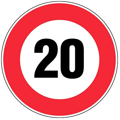Panneau Vitesse limitée à 20 km/h - Rigide Ø300mm - 4060255