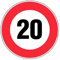 Panneau Vitesse limitée à 20 km/h - Rigide Ø300mm - 4060255