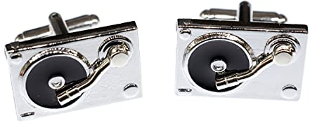 Miniblings Plattenspieler DJ Platte Musik Manschettenknöpfe - Handmade I Manschettenknopf Cufflinks Hemdknöpfe I schöne Holzbox inklusive - Plattenspieler DJ Platte Musik