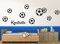Grandora Wandtatto Wunschname + 9 Fußbälle I olivgrün I Fußball Kinderzimmer Jungs Sticker Aufkleber Wandsticker Wandaufkleber Jungen Fussball W5032