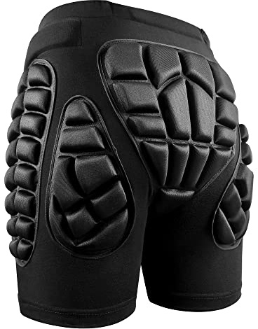 Soared 3D Protection Hip Butt EVA Paded Short Pants Protective Gear Guard Impact Pad Ski Ice Skating Snowboard Black S