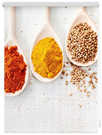 Lichtblick Klemmfix Tageslicht-Rollo mit Motiv, ohne Bohren, Blickdicht, Seitenzugrollo, Made in Germany, Spices - Bunt 70 x 150 cm (B x L)