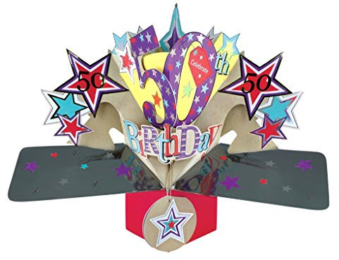 Happy 50th Birthday-Grußkarte Original Second Nature 3D Pop up Karten