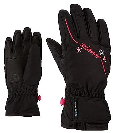 Ziener Mädchen LULA Ski-Handschuhe/Wintersport | wasserdicht atmungsaktiv, Schwarz, 4