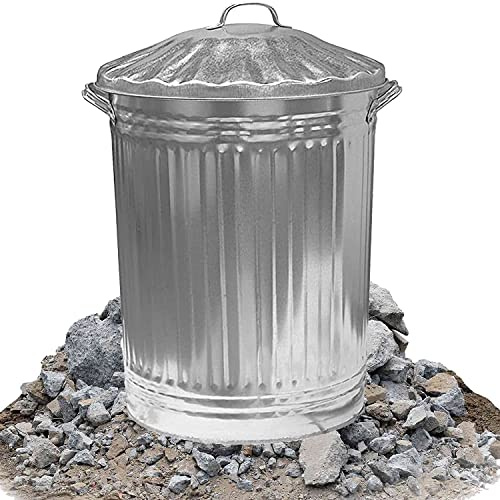 Easy Shopping 90L 90 Litre Large Galvanised Metal Bin Home Garden Industrial Rubbish Waste Dustbin Feed Storage Unit (3)