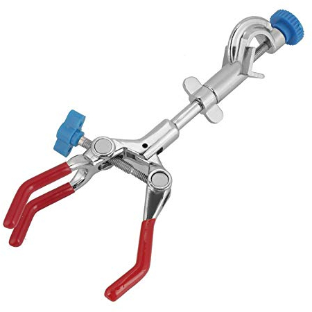 TOPINCN Lab Clamp 3 Prong Finger Clip Adjustable Swivel Extension Flask Clamp Lab Test Tube Condenser Lab Holder