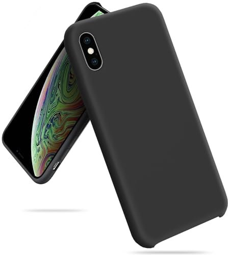 TUDIA TPU Silicone Case for iPhone X (2017) / XS (2018), Slim Shockproof Protective Cover - Black