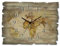 ARTLAND Wanddeko Wanduhr ohne Tickgeräusche aus Holz Quarzuhr 40x30 cm Rechteckig Lautlos Weltkarte Kontinente Länder Retro Vintage Originell T9NI
