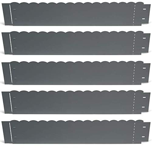 IDMarket - Bordurette de Jardin x5 Acier Gris Anthracite Vague Flexible L. 5 x H. 0.16 M