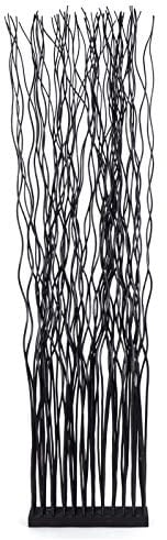 DESIGN DELIGHTS Weiden RAUMTEILER Wave | Weidenholz, 170x40cm (HxB) | Paravent aus Weidenzweigen, Raumtrenner, Stellwand, Raum Trennwand | Farbe: schwarz