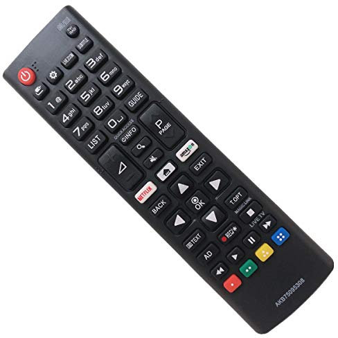 EAESE Mando a Distancia LG Smart TV AKB75095308 Ultra HD con Botones Amazon Netflix Mando a Distancia Universal – 32LJ610V 65UJ634V 49UJ6309 65UJ6309 55UJ6307 55UJ630V 43UJ634V 5UJ634V 4 V
