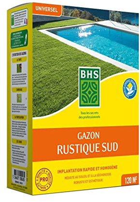 BHS GRS3 | 3kg | 120 m² | Gazon Rustique Sud | Gazon plus résistant et mieux protégé | Résistance aux conditions sèches grâce à la Fétuque élevée |