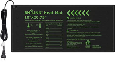 BN-LINK Resistente tappetino termico per piantine idroponiche, impermeabile, 25,4 x 52,7 cm, per iniziare i semi in serra e germinazione
