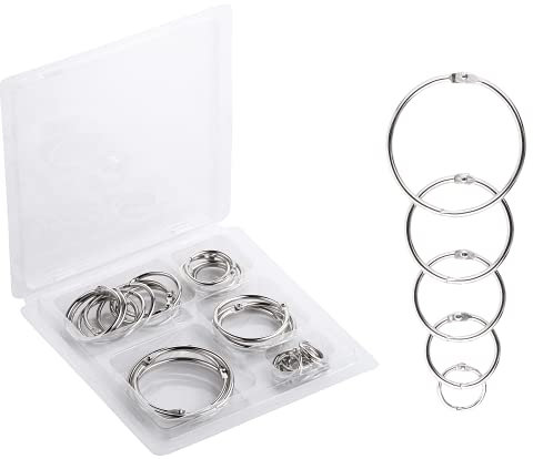 Mr. Pen- Binder Rings, Loose Leaf Binder Ring, 36pc, Assorted Sizes, Book Binder Rings, Ring Binder Clips, Metal Rings for Index Cards, Rings for Flash Cards, Index Card Rings, Book Rings, Ring Hooks