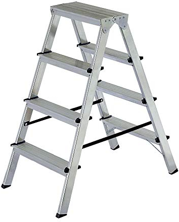 BRB Alu-Klappleiter Doppelleiter Bockleiter Malerleiter Leiter 2x4 Stufen