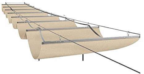 Filet D'ombrage Toile d'ombrage, Voiles D'ombrage De Vague Rétractable, Mise À Niveau 2020 Store À Rouleau Coulissant Avec Kit De Montage for Couverture De Pergola Canopée Ombre Anti-UV, 55 Tailles LJ