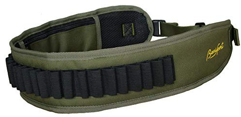 BENISPORT - Canana Caqui Calibre 20 - Capacidad de hasta 26 Cartuchos - Interior Acolchado - Verde (40-48)